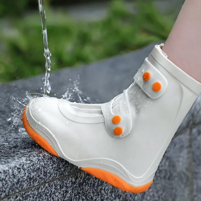 Kids Rain Shoes Cover Non-Slip Thick Bottom Wearable Soft Sole Convenience Fold Portable Waterproof Toddler Rainboots Fashion