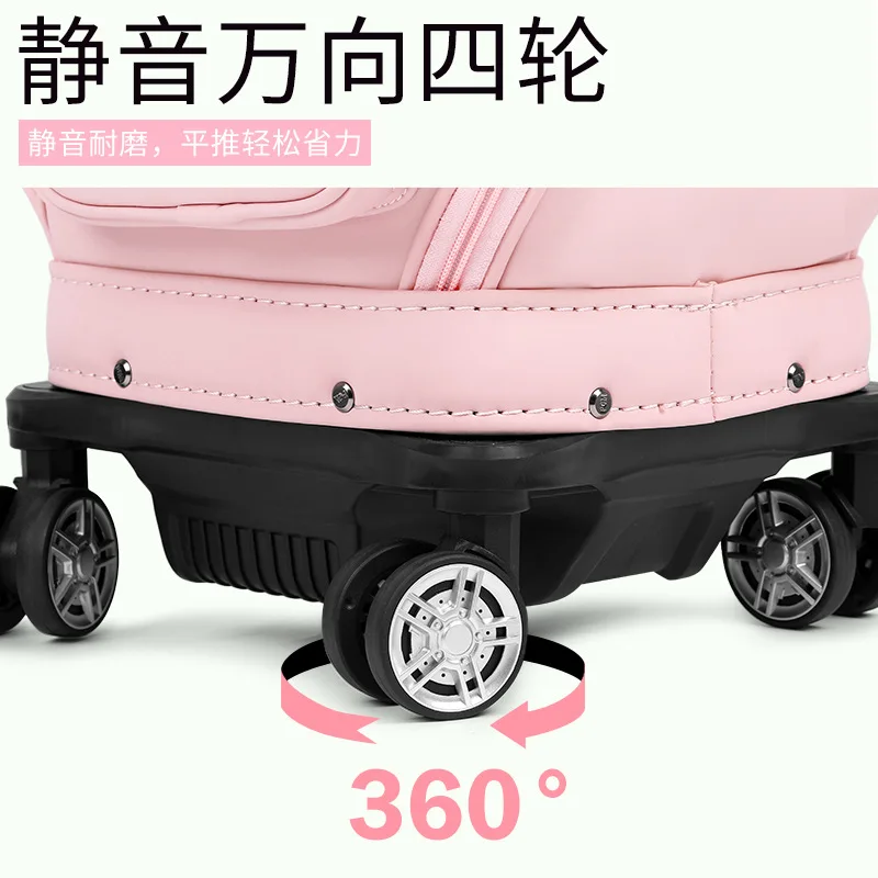 PGM Golf Bag for Women Lightweight Airplane Carry On Luggage with 4 Wheels Travel Duffle