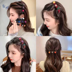 New Fashion Round Flocking Hairpin Women Simple Braided Duckbill Clip Barrettes Headwear Girls Sweet Hairpins Hair Accessories