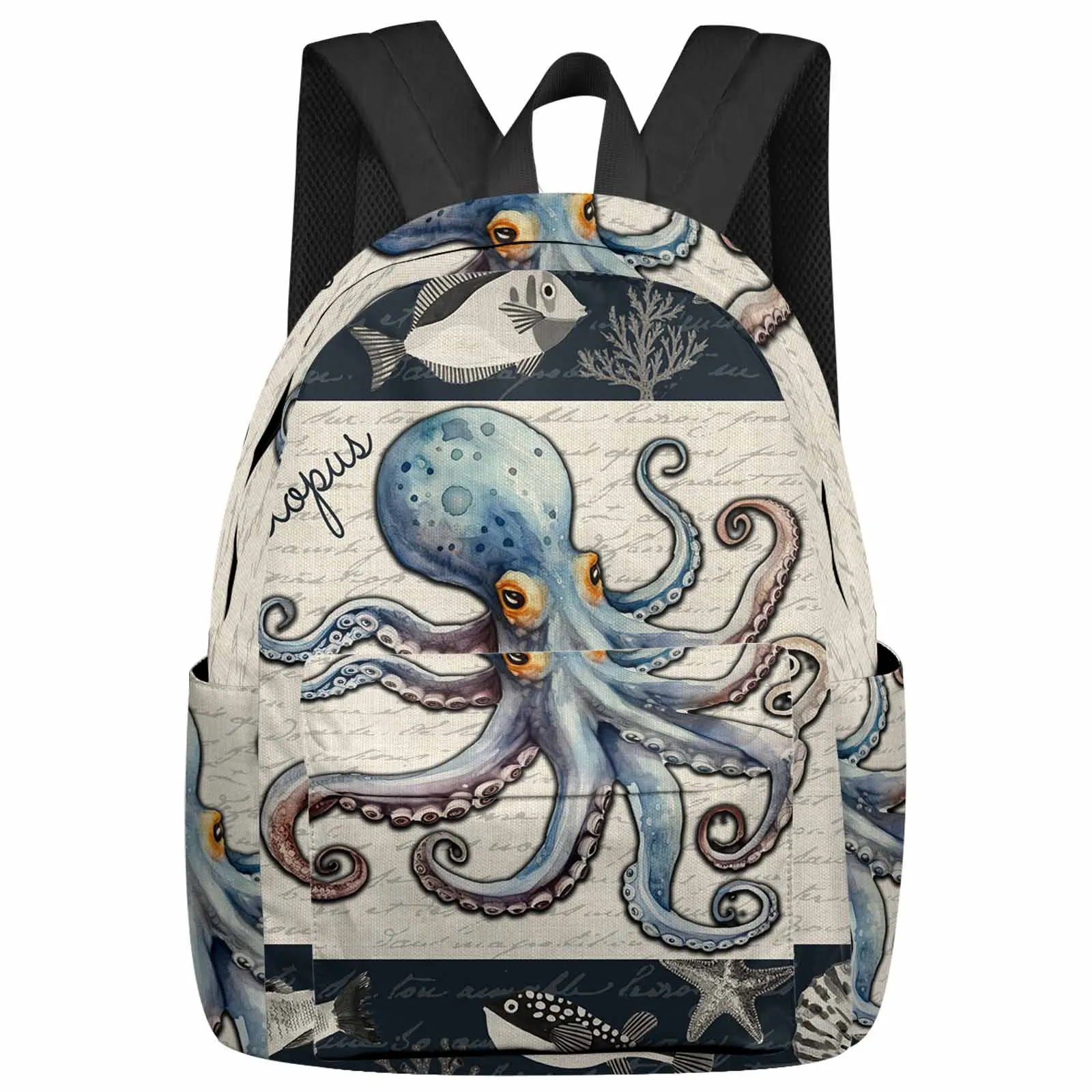 

Octopus Shell Starfish Backpack School Bags for Teenagers Students Laptop Bag Women's Casual Travel Backpack