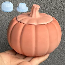 Halloween Mold Pumpkin Shape Plaster Storage Box With Lid Silicone Molds Storage Jar Ghost Tray Coaster Mold DIY Festival Crafs
