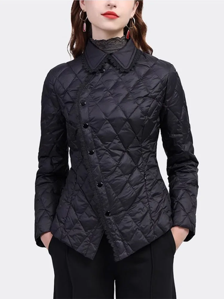 

2025 New Korean Winter Women's Parkas Coat Elegant Warm Down Cotton Jacket Female Hooded Loose Outwear Overcoat