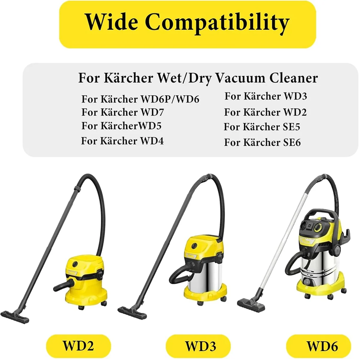 Всасывающая насадка, гибкий всасывающий шланг, замена для Karcher WD2 WD3 WD4 WD5 WD6, аксессуары для пылесоса