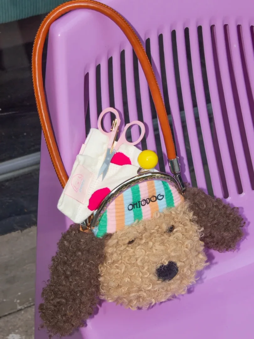 2025 Original Puppy Cute Plush Storage Bag Bluetooth Headset Bag  Girls' Alloy Handbag Birthday/Festival Gift