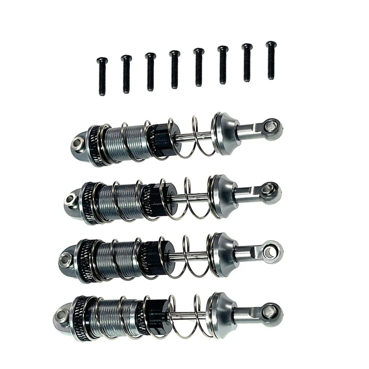 4Pcs Alloy Front Rear Oil Shock Absorber for MJX 16207 16208 16209 16210 H16 H16BM 1/16 RC Car Upgrades Parts Titanium