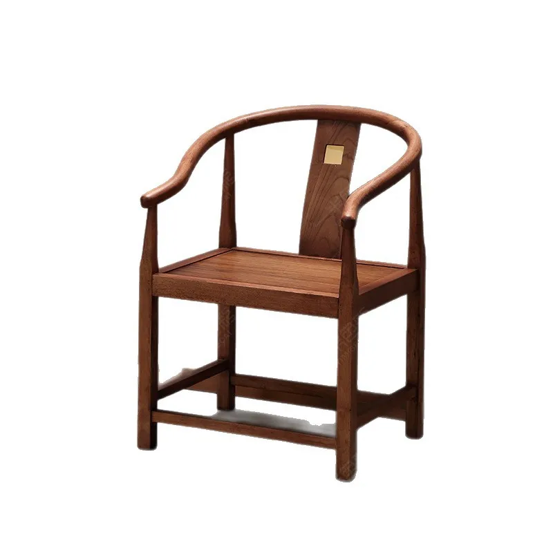 New Chinese-style solid wood armchair three-piece set Song-style aesthetic master chair household living room tea chair surround