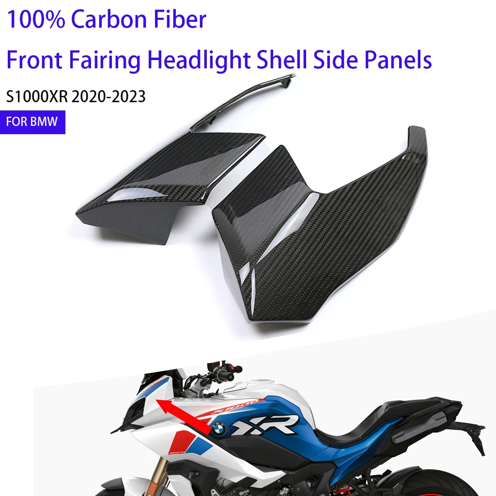 Motorcycle 100% 3K Carbon Fiber For BMW S1000XR 2020-2023 Front Fairing Headlight Shell Side Panels Cover Accessories Protector