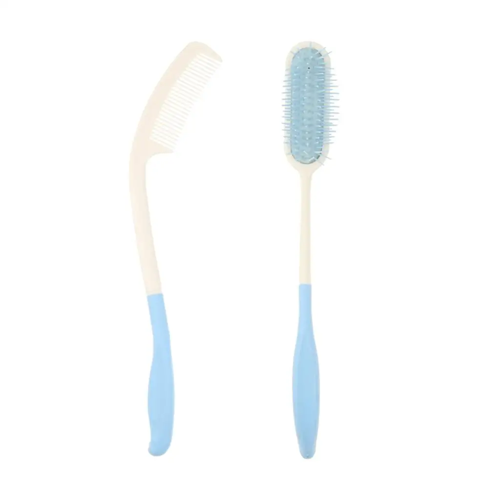 

Расческа для волос с длинной ручкой, белая нескользящая пластиковая щетка для укладки для пожилых людей и комфортного использования при артрите