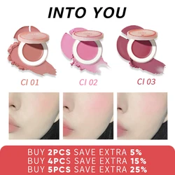 INTO YOU  Cosmetics Beauty Blush Peach PARTY SINGLE CREAM BLUSH Makeup Long-lasting Matte Natural Cheek