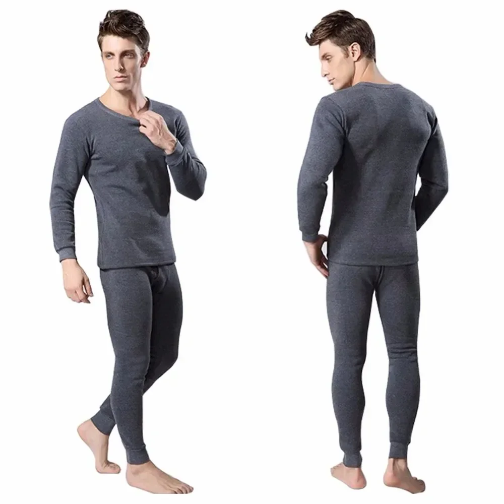 Thermal Underwear Sets Men Winter Long Johns Plus Velvet Thickening Inner Wear Fleece Keep Warm Lingerie Plus Size M-4XL