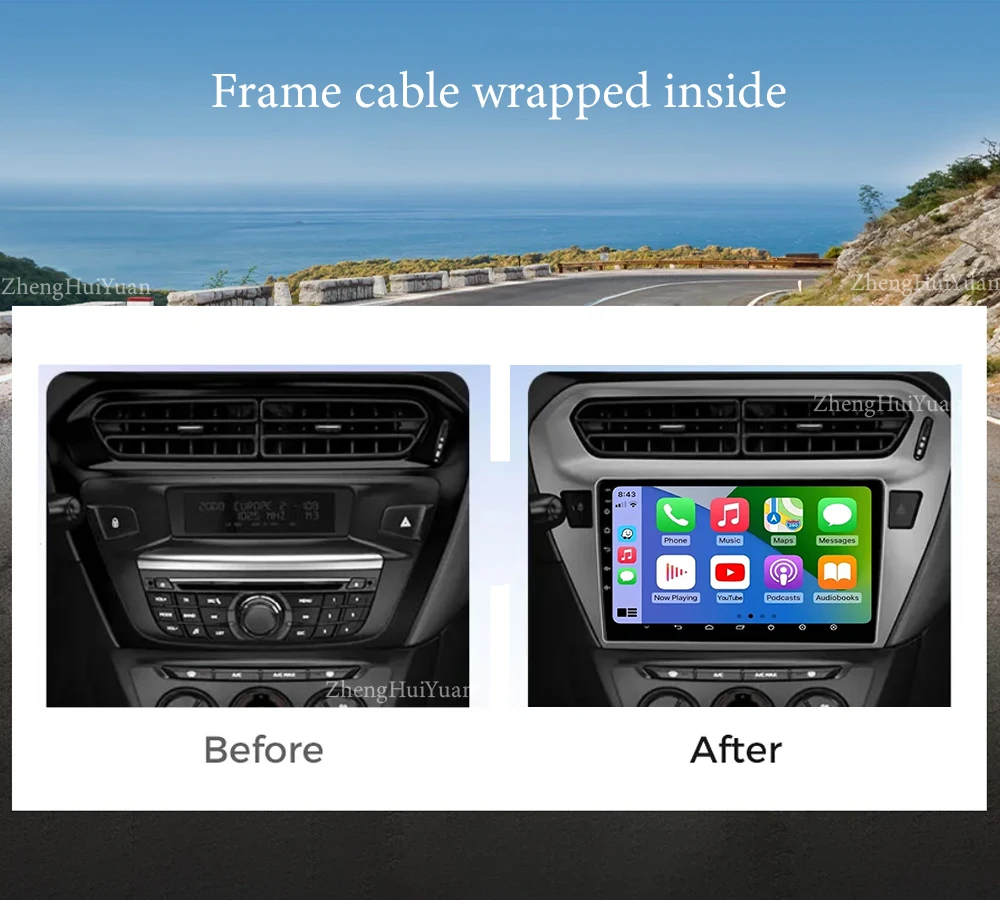 Android 15 Car Video Radio Multimedia For Peugeot 301 Citroen Elysee 2013-2018 2 din Stereo Player GPS Navigation QLED DSP 4G TB