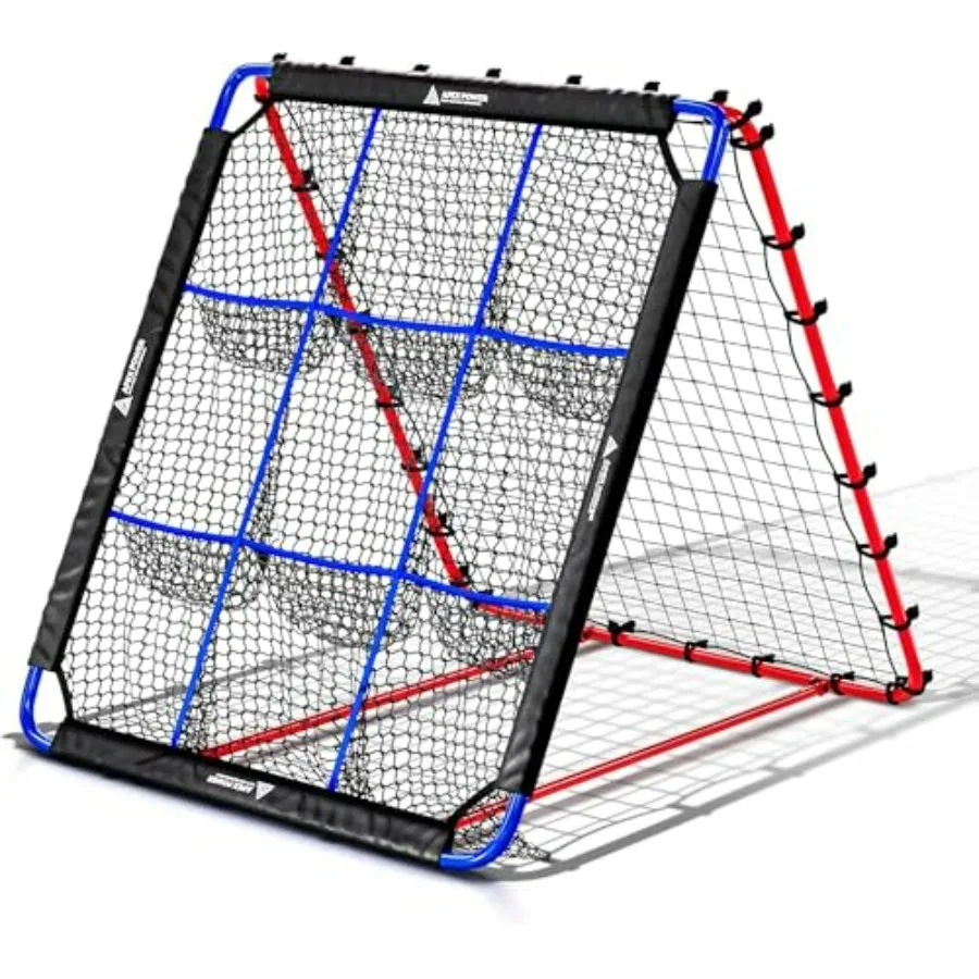 

Baseball Rebounder Net 12-Angle Training Equipment with 9 Pocket Nets for Baseball Softball Soccer Volleyball Basketball Lacros