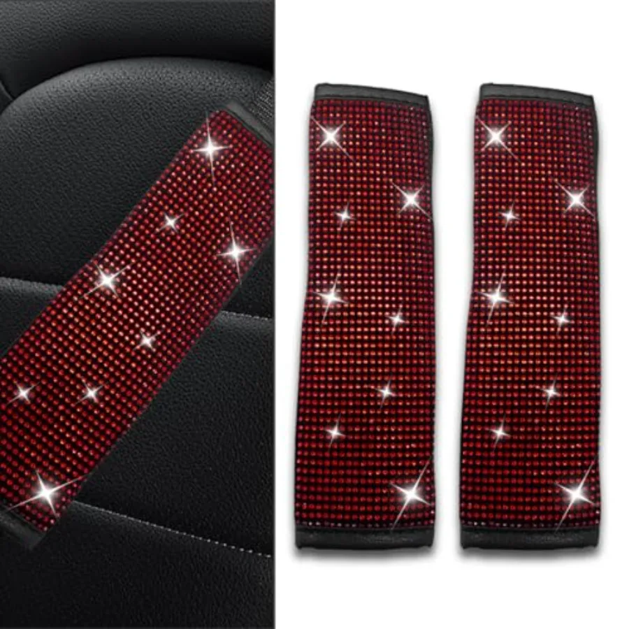 

2PCS Bling Car Seat Belt Covers, Rhinestone Car Seat Belt Shoulder Pads, Crystal Diamond Car Seatbelt Cushion for Women, Car In