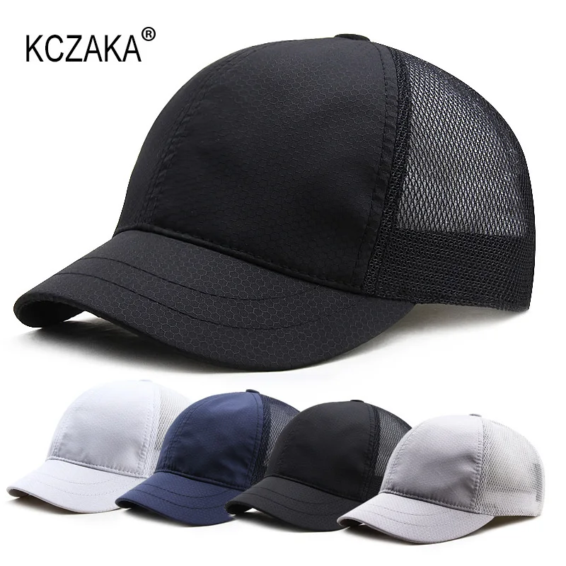 KCZAKA 5cm Short Brim Caps Men\'s Quick Dry Mesh Breathable Cycling Cap Soft Top Short Bill Baseball Cap Sports Umpire Hats