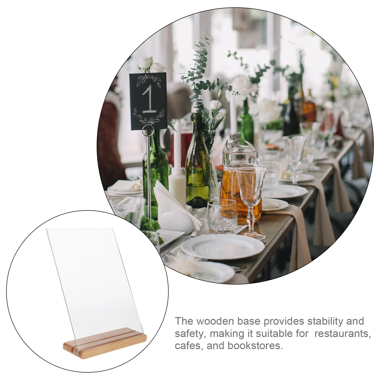 1Set Acryl Zeichen Halter Display Stand Tabletop Menü Flyer Papier Broschüre Halter Klar Display Restaurant Tisch Zeichen
