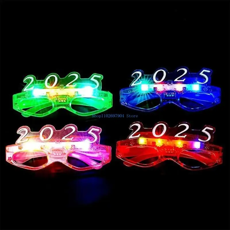 

N7YF 3 Modes Light Up Party Glasses 2025 Graduation Eyeglasses Decoration 2025 Happy New Year Eyeglasses Photography Props