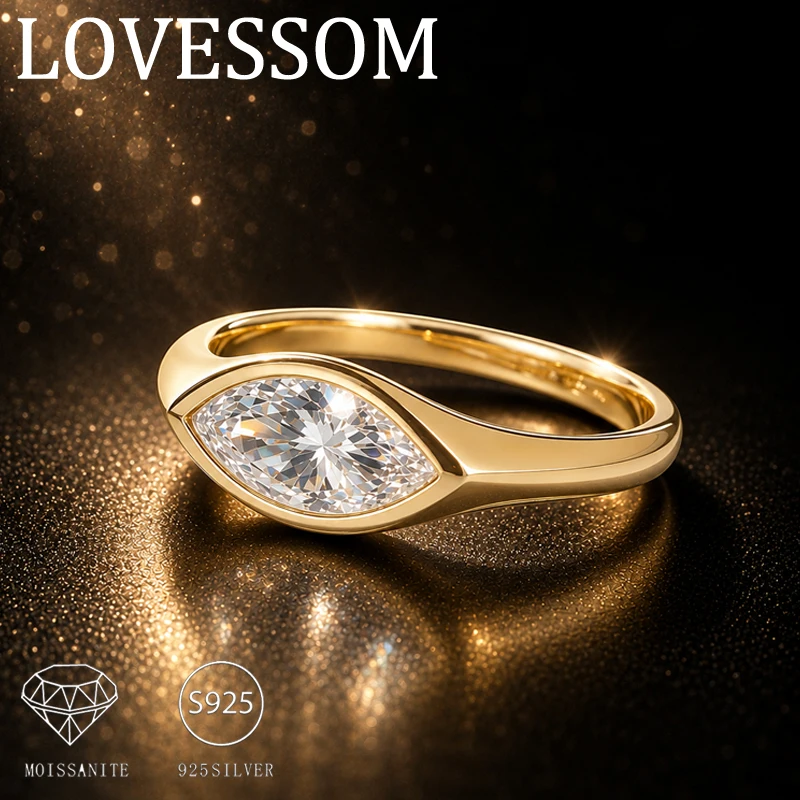 A 1-Carat 925 Sterling Silver Moissanite Ring, Sophisticated and Minimalist, Unisex.
