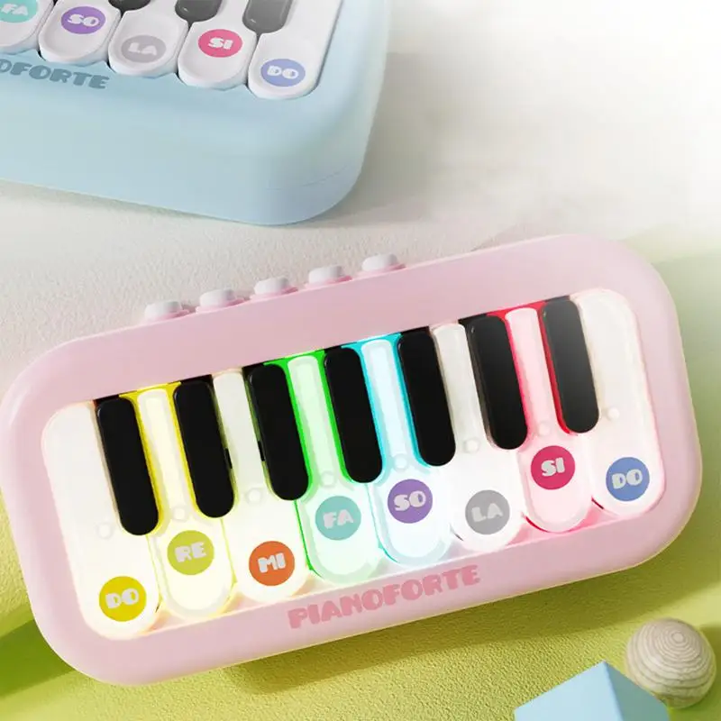 Klaviertastatur für Kinder, Musik-Tastatur im Taschenformat, Spielzeug, pädagogisches elektrisches Klavier, interaktives Musik-Tastatur-Spielzeug mit Licht