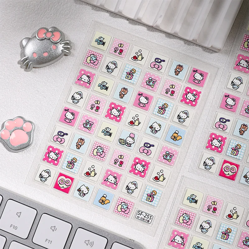 

Sanrio Hello Kitty блок наклейка 3D рельеф милый мультфильм чашка воды мобильный Ipad Ccd справочник канцелярские декоративные наклейки