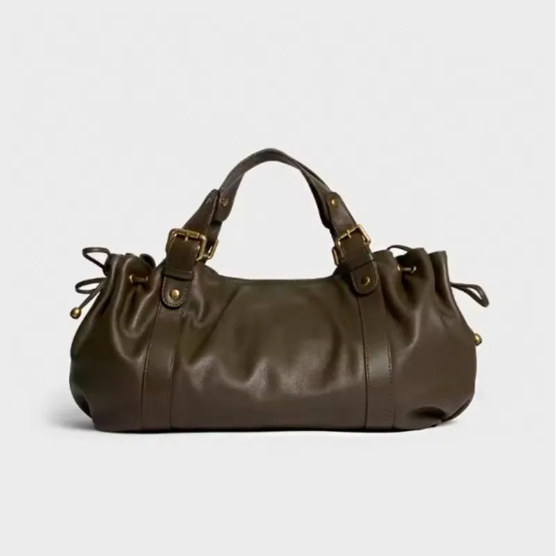 Women's Vintage Handbag New Fashion Solid Color Tote Bag Luxury Design Shoulder Bag for Everyday Style