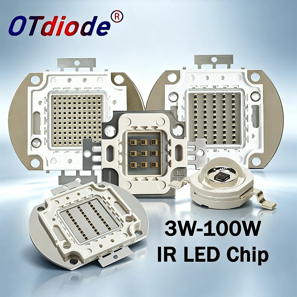 High Power Infrared IR LED Chip 3W 5W 10W 20W 30W 50W 100W 680nm 740nm 760nm 800nm ​​850nm 880nm 900nm 940nm 980nm 1050nm Lamp N