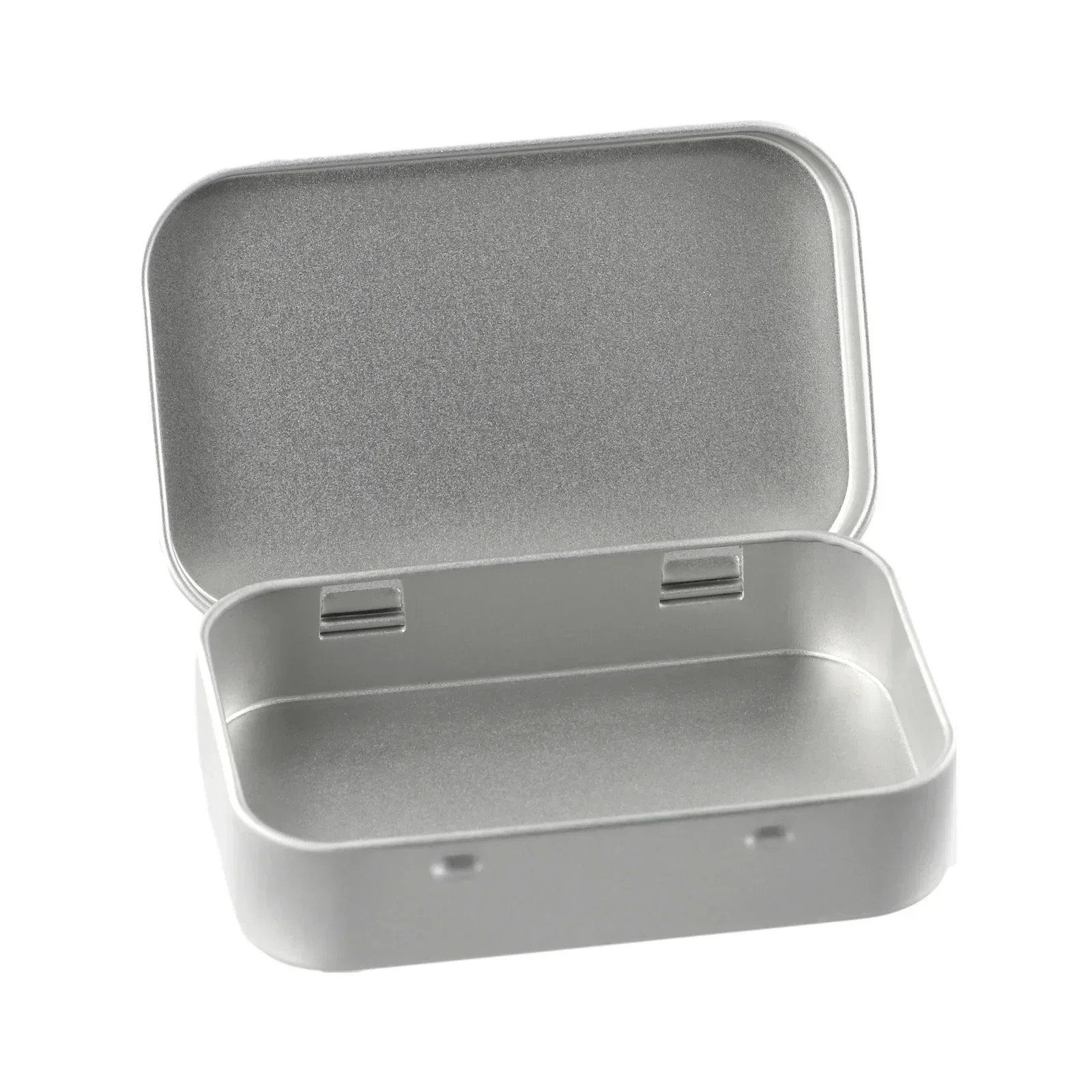 6Pcs Metal Box Tin Plated Container Empty Hinged Lid Small Empty Storage Box Frosted Household Iron Storage Box