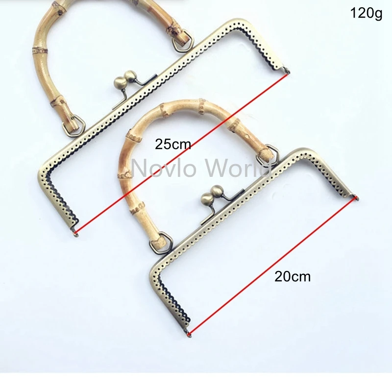 10pcs 20cm 25cm 3 colors M-type bronze retro purse handbag Metal Frame,Wood handle Kiss Metal Frame Clasp Frame