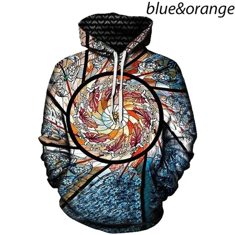 Sacred Exquisite Pattern Hoodie For Men Magic Circle 3D Print Sweatshirts Casual Hoodies Pullover Long Sleeves Loose Streetwear