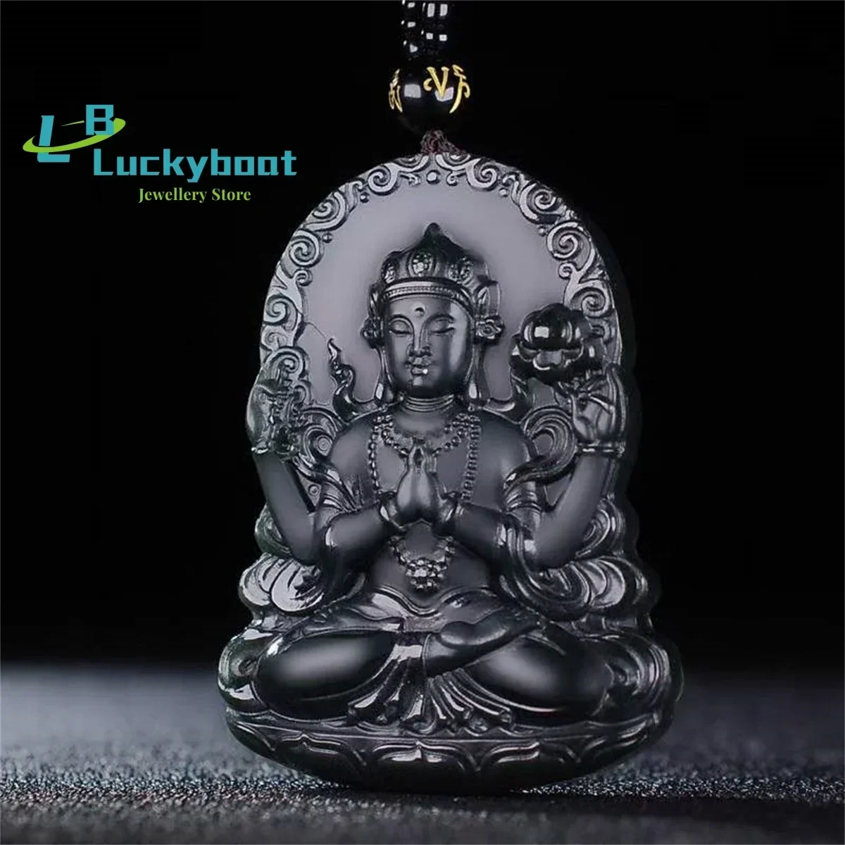 Natural Hotan Jade Lotus Avalokitesvara Double Sided Carved Pendant Simple Personality Versatile Exquisite Fashion Men and Women