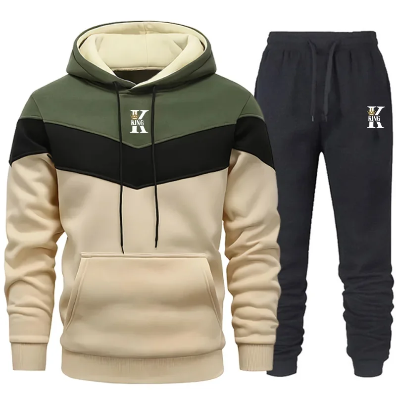 

Hot Sales Mens Tracksuit Quality Printed Casual Sweatshirt Outdoors Sports Jogging Man Clothing Street Single Piece Hoodie Pants