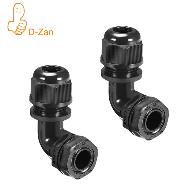 90 Degree Waterproof IP68 Nylon Joint M25 Elbow Cable Gland Adjustable for 13mm-18mm Dia Cable Wire