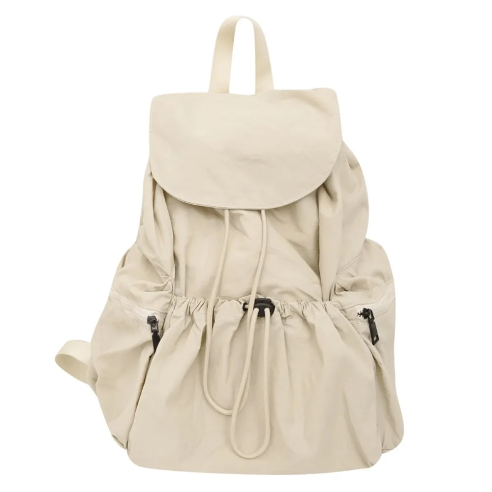 

Portable Nylon Drawstring Backpack Casual Lightweight Canvas Shoulder Bag Waterproof with Handle College Student Schoolbag