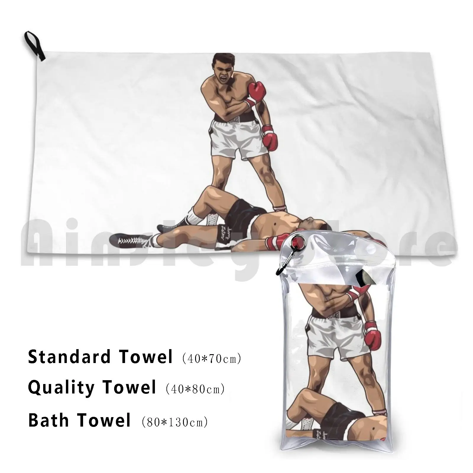 Muhammad Ali V Sonny Liston Custom Towel Bath Towel Ali Liston Boxing Sport