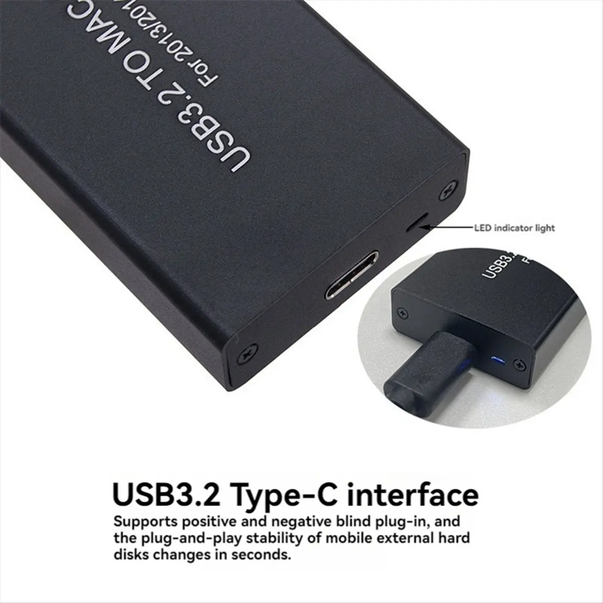 A43M SSD Enclosure Case for Macbook Air Pro Retina 2013 2014 2015 2016 2017 USB 3.2 to MAC Hard Disk Box NVME Enclosure