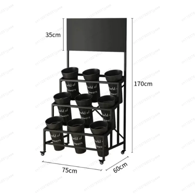 Florist flower stand flower bucket rack removable ladder shelf multi-layer living room display rack plastic bucket flower stand