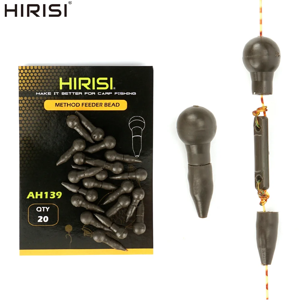Hirisi AH139 20 Stück Karpfenangeln Schnellwechsel-Perlen Method Feeder Halter Anti-Snag Design Karpfen-Rig Terminal Tackle Zubehör