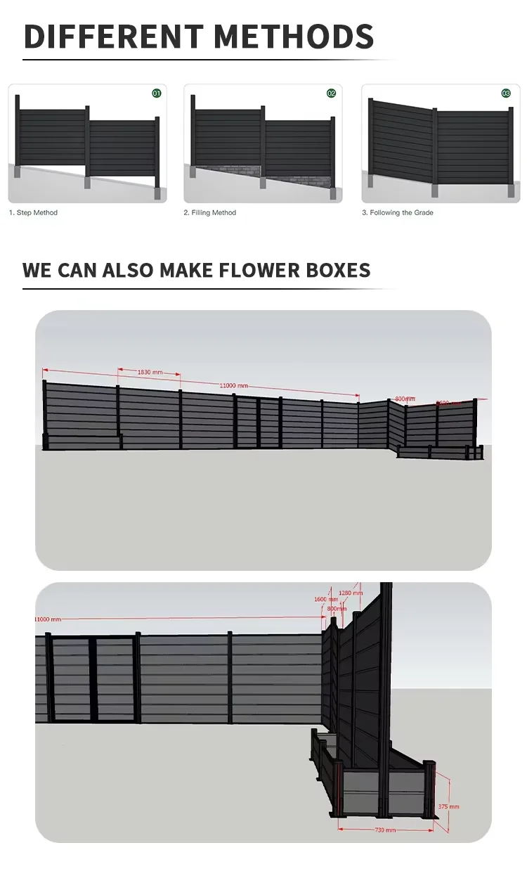 سياج الخصوصية المنقوش ثلاثي الأبعاد، ديكور المنزل، سياج WPC #2