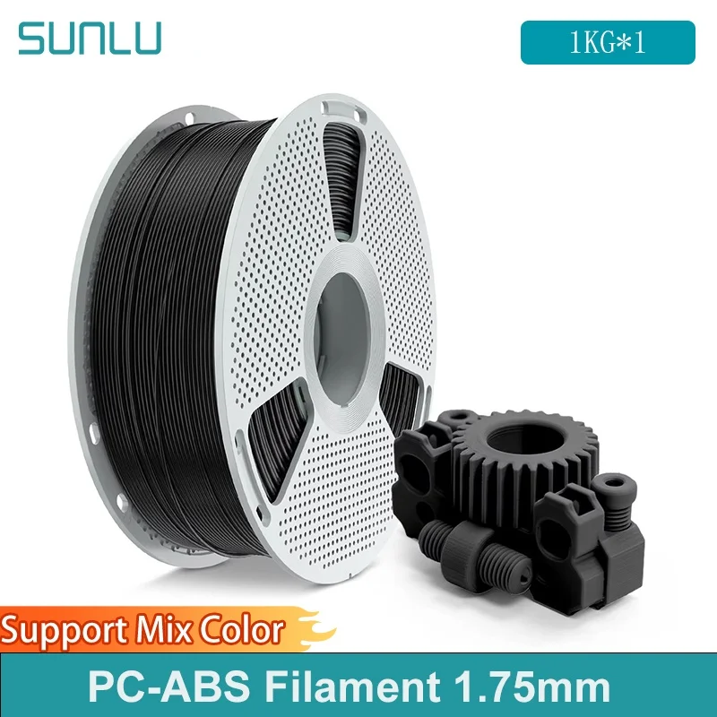 

SUNLU 1KG PC-ABS Filament , PC & ABS Hybrid 3D Filament 1.75mm 1KG Spool(2.2lbs) for Industrial Parts&3D Printer