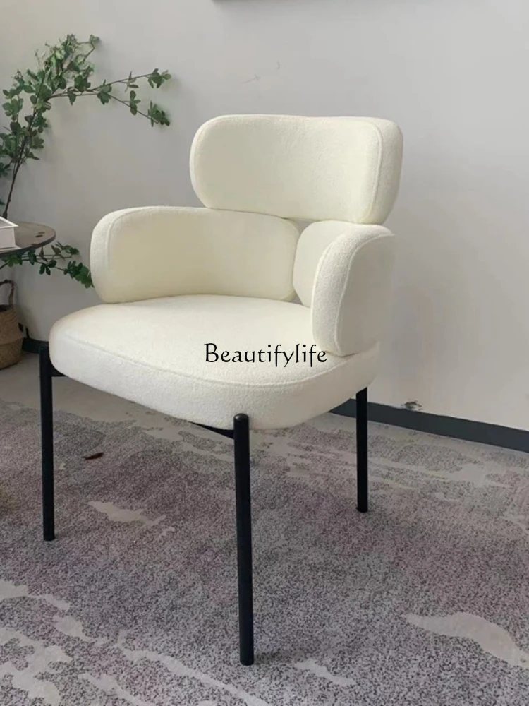 Light luxury dining chair Modern simple home backrest Casual negotiation Fabric chair