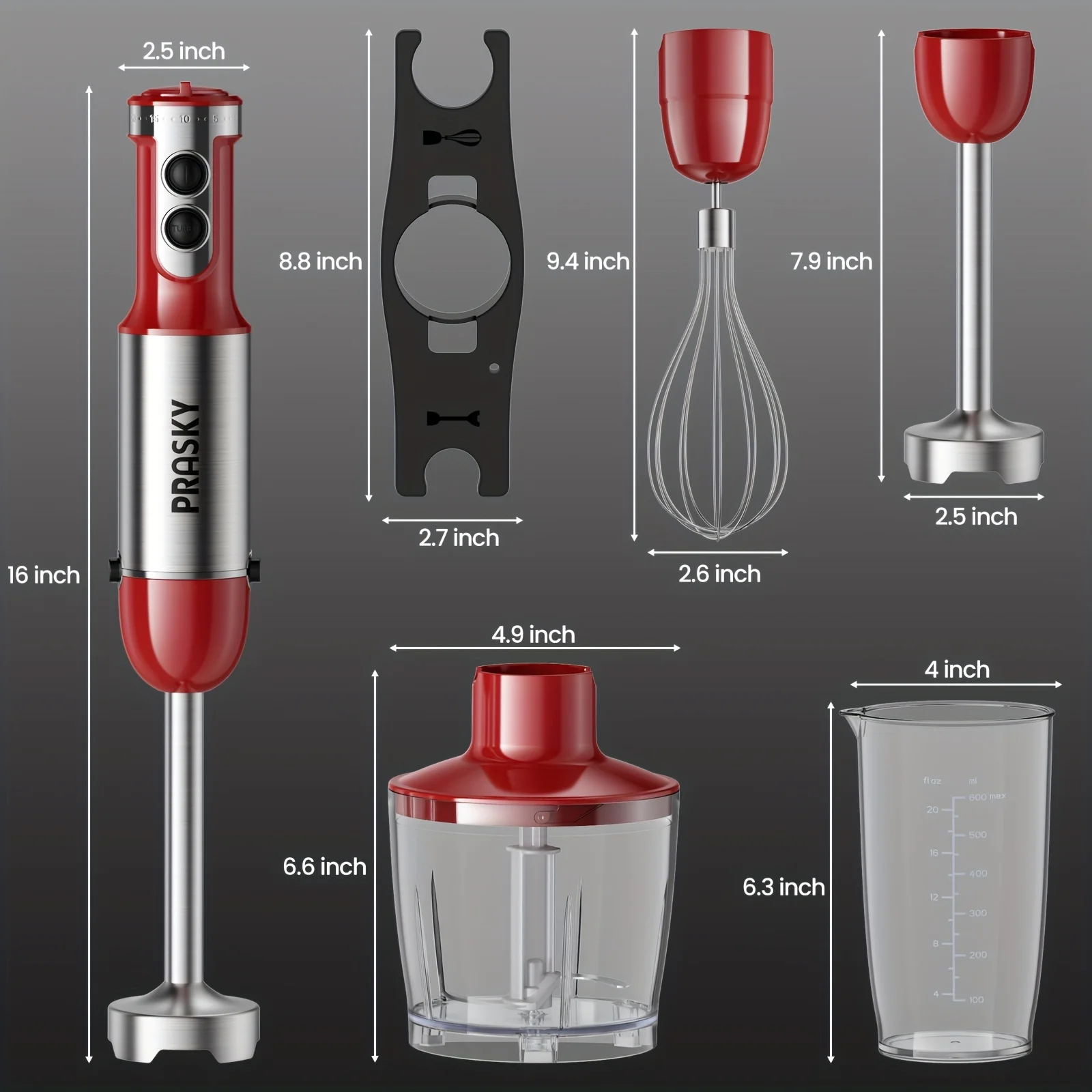 PRASKY 5-in-1 Immersion Mixer 3
