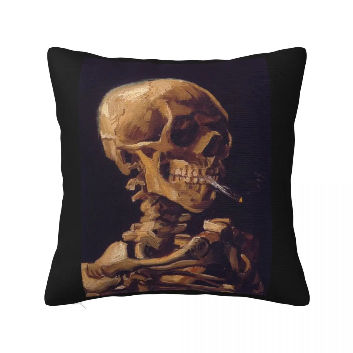 

Vincent Van Gogh's 'Skull with a Burning Cigarette' Throw Pillow pillow pillowcase Marble Cushion Cover