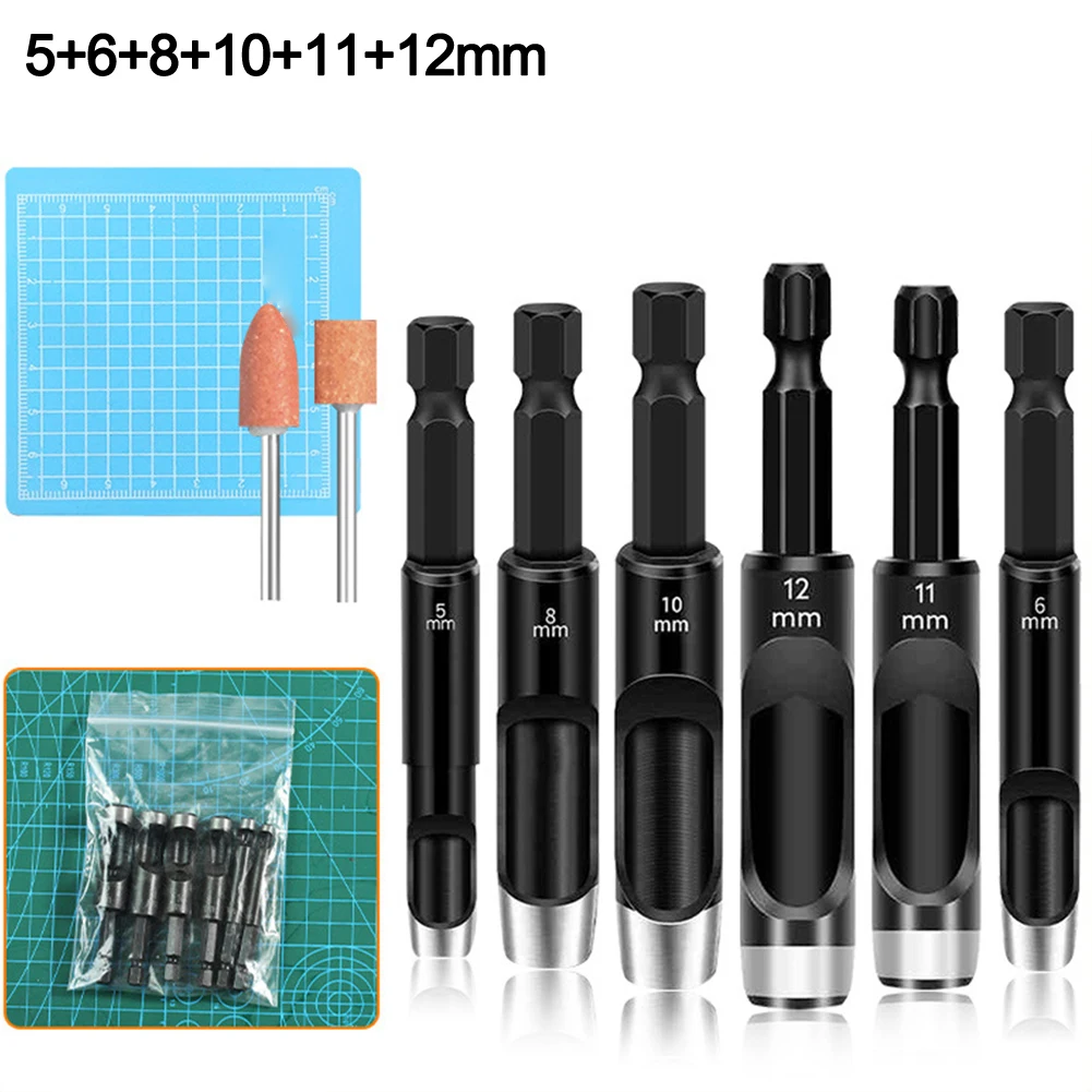 Punzone per pelle Manico esagonale Punzone per cintura con manico 1/4 Adatto per accessori per punzonatura Adattatore per impugnatura esagonale per punzonatura in pelle