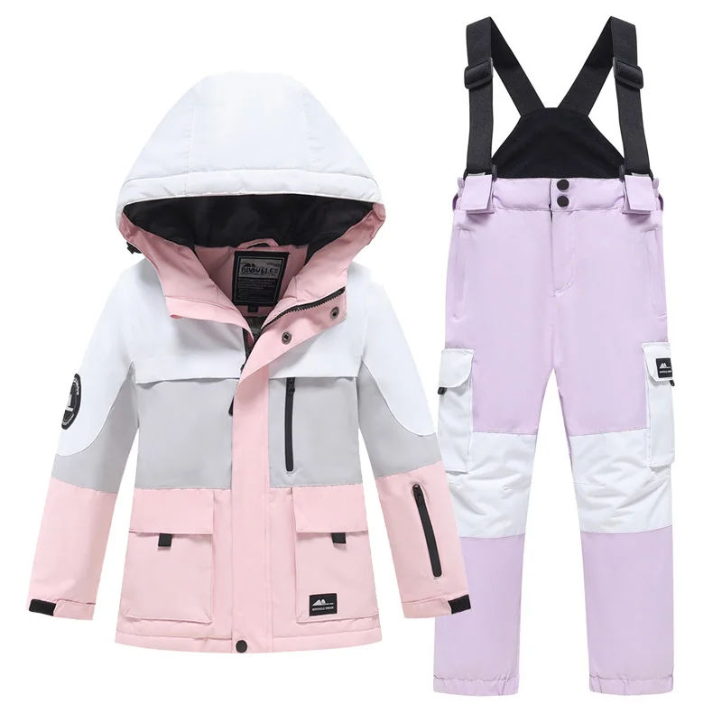 Combinaison de ski de fond pour enfants, imperméable, chaude, hors route, neige,-30 ℃, 110-160cm, 5, 6, 7, 8, 9, 10, 11, 12, 13, 14, 15 ans, garçons, filles