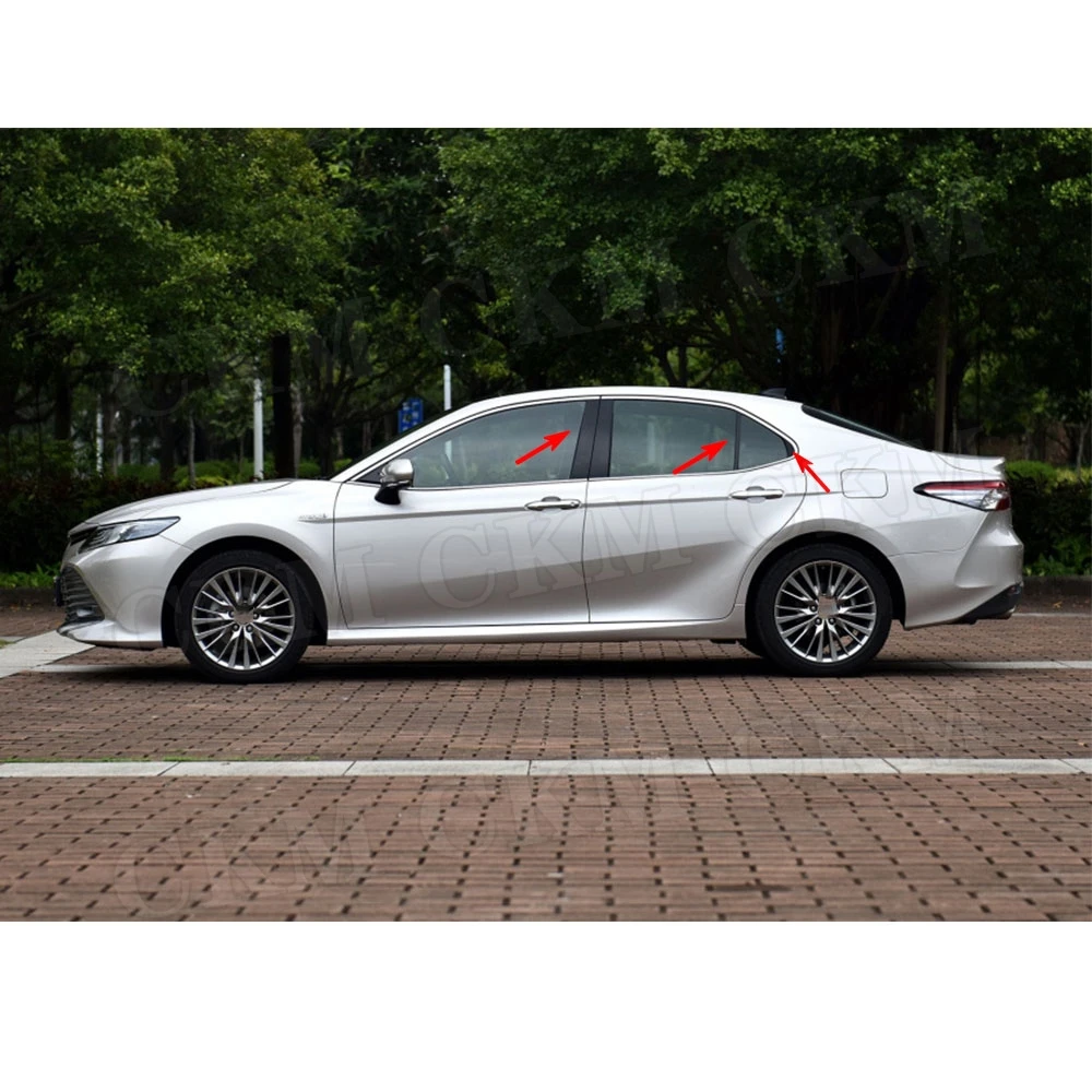 

Углеродное волокно, дверь автомобиля, окно B C, накладка на стойку, декоративные наклейки для Toyota Camry 2018 2019, 8 шт./компл.