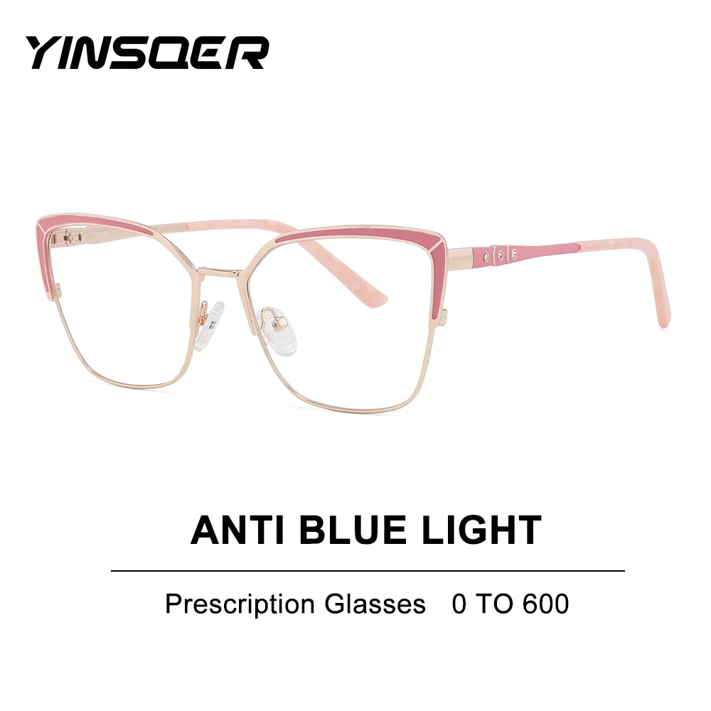 Minus Sight Glasses Prescription Radiation Blue Film Crystal Glasses Reading Eyewear Woman Resting Lenses Luxury Myopia Oculos