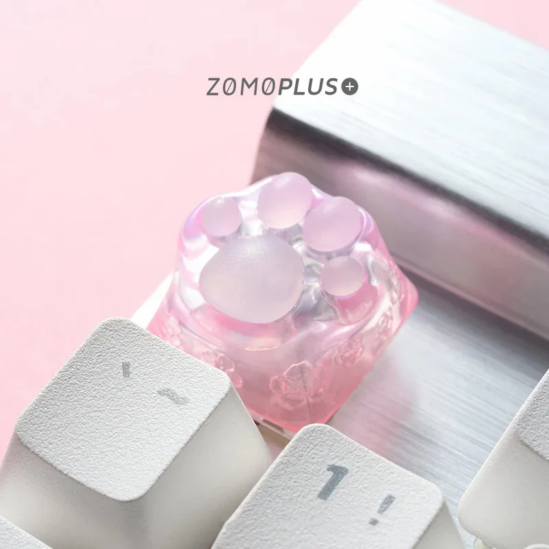 ZOMOPLUS Resin 3D Plus Print Cat Paw Keycaps OEM Profile Mechanical Keyboard Backlight RGB Customized Tiffany Mx Switch Keycaps