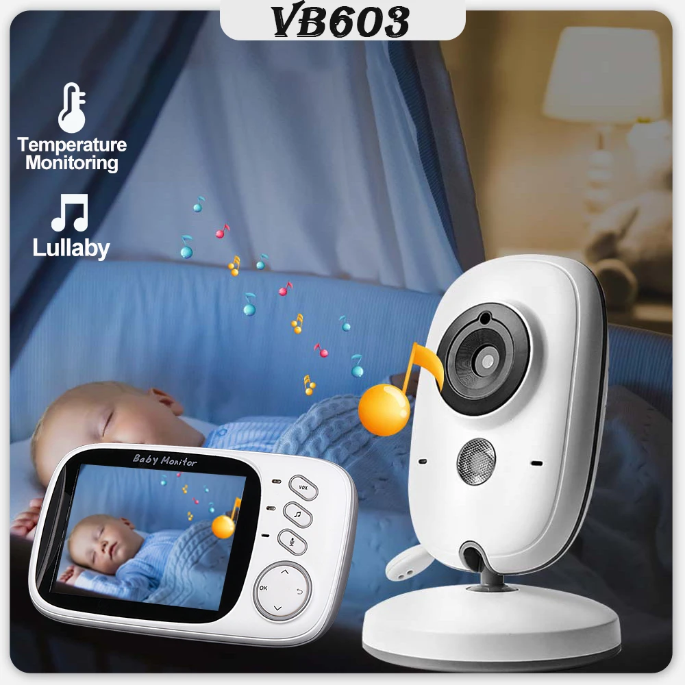 VB603 Video Baby Monitor 2.4G Wireless With 3.2 Inches LCD 2 Way Audio Talk Night Vision Surveillance Security Camera Babysitter