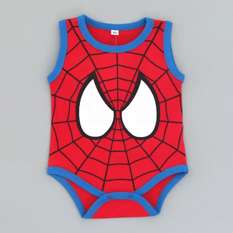 Summer Newborn Baby Rompers Boys Girls Clothes Cartoon Spider Man Captain America Print Bodysuits Cotton Infant Jumpsuits 0-18M