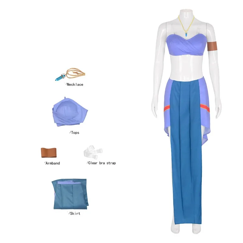 Disfraz de la película de Anime Atlantis, disfraz de princesa Kida de Halloween, vestido azul, trajes para niñas, carnaval, fiesta larga Sexy de Lolita