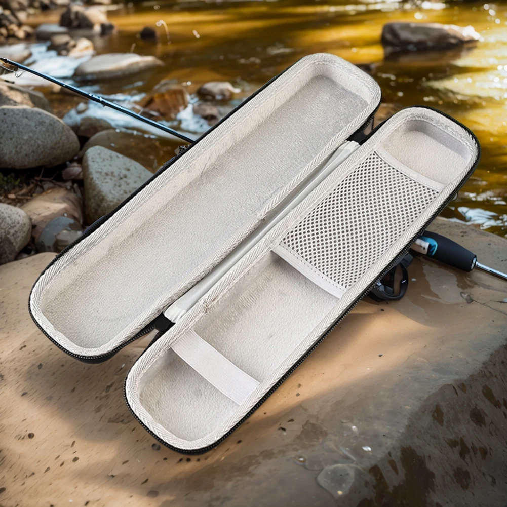 هارد شل الصيد رود حقيبة قصبة صيد خشبية الناقل امتصاص الصدمات قصبة صيد خشبية حقيبة معدات صيد الأسماك المنظم لأدوات الصيد